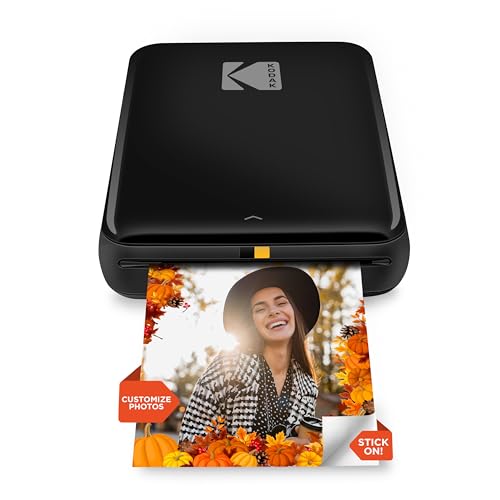 KODAK Step Instant Smartphone Photo Printer - Portable Mini Color Wireless Mobile Printer - Zink 2x3” Sticky-Back Photos - Bluetooth Compatible with iOS & Android Devices - Fun Editing App - Black