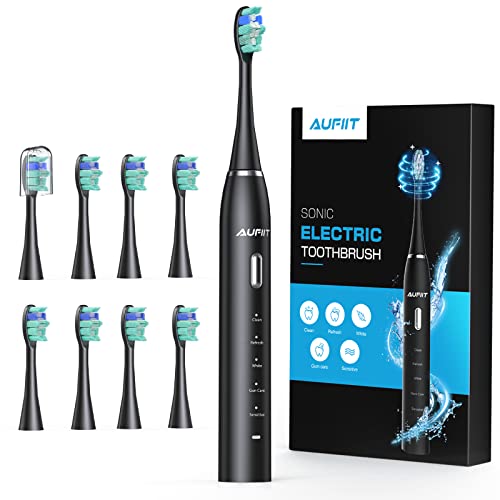 Sonic Electric Toothbrush for Adults - Power Electric Toothbrushes with 8 Premium Brush Heads, Rechargeable Power Electric Toothbrush with 5 Modes & Smart Timer，3 Hours Fast Charge for 60 Days Use