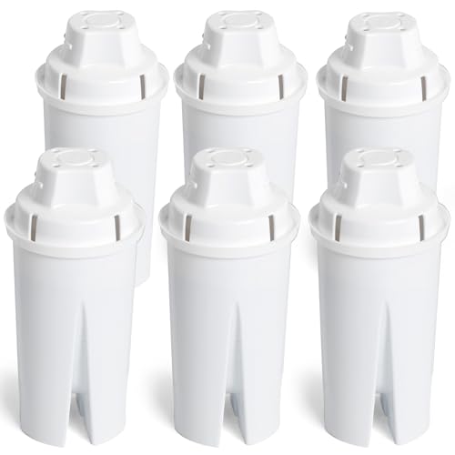 Amazon Basics Replacement Water Filters for Pitchers, Compatible with Brita, 6-Pack