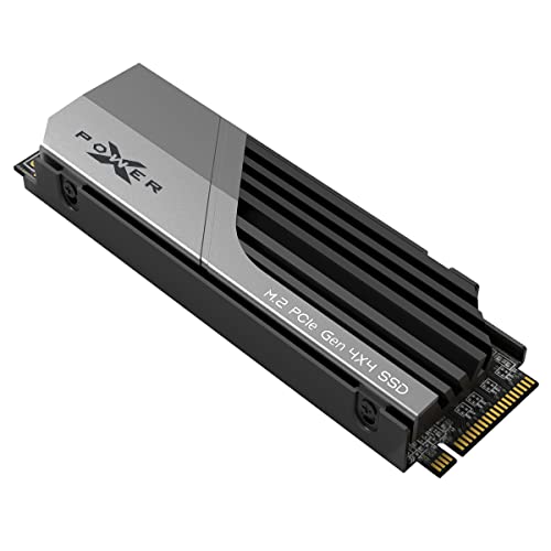 Silicon Power 4TB XS70 Nvme PCIe Gen4 M.2 2280 SSD R/W Up to 7,200/6,800 MB/s, DRAM Cache, with Built-in PS5 Heatsink, Compatible with PlayStation 5 (SP04KGBP44XS7005)