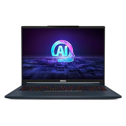 MSI Stealth 16 AI Studio 16” 240Hz QHD+ Gaming Laptop: Intel Core Ultra 9, NVIDIA Geforce RTX 4070, 64GB DDR5, 1TB NVMe SSD, Thunderbolt 4, Cooler Boost Trinity+, Win 11 PRO: Star Blue A1VGG-036US