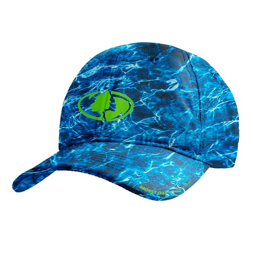 MISSION Mossy Oak Cooling Performance Hat, Agua Marlin - Unisex Baseball Cap for Men & Women - Lightweight & Adjustable - Cools Up to 2 Hours - UPF 50 Sun Protection - Machine Washable