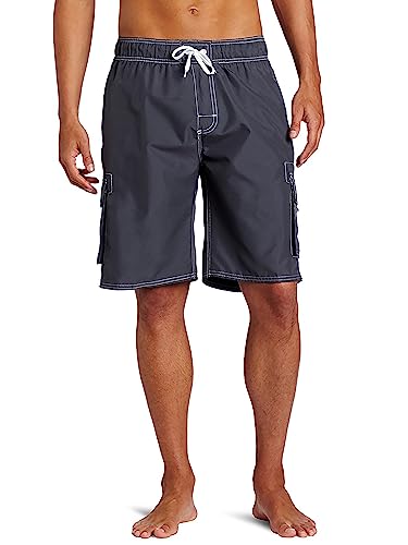 Kanu Surf Men's Standard Barracuda Swim Trunks (Regular & Extended Sizes), Charcoal, XX-Large