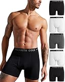 Kenneth Cole Men's Underwear - Cotton Stretch Boxer Briefs with Pouch - 5 Pack Classic Multipack Boxer Briefs for Men (S-XL), Size Medium, Black/Charcoal/Grey