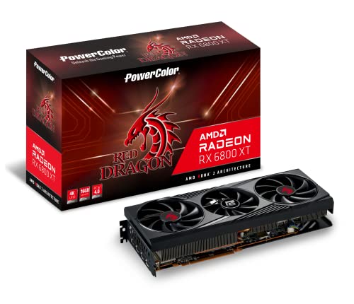 PowerColor Red Dragon AMD Radeon™ RX 6800 XT Gaming Graphics Card with 16GB GDDR6 Memory, Powered by AMD RDNA™ 2, Raytracing, PCI Express 4.0, HDMI 2.1, AMD Infinity Cache