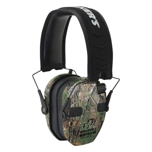 Walker's Razor Slim Electronic Quad Earmuff 23Db/Realtree Xtra Camo, Black, One Size