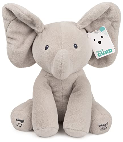 Baby GUND Animated Flappy the Elephant Plush, Singing Stuffed Animal Baby Toy for Ages 0 and Up, Gray, 12'