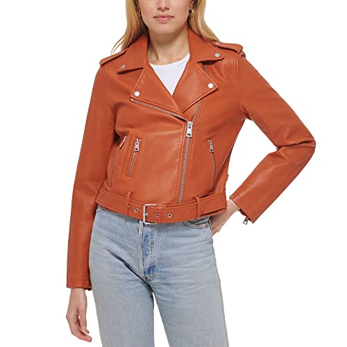 Levi's Women's The Belted Faux Leather Moto Jacket (Regular & Plus Size), Golden Brown, X-Small