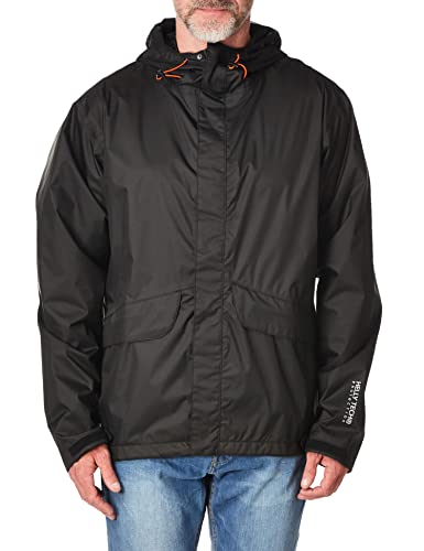 Helly-Hansen Manchester Waterproof Rain Jackets for Men Featuring Breathable Water- and Windproof Construction, Storm Flap, Black - Large