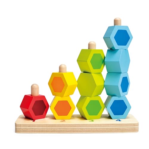 Hape Counting Stacker Toddler Wooden Stacking Block Set