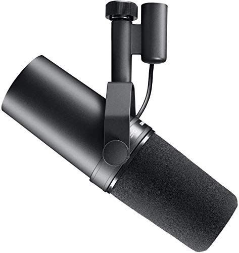 Shure SM7B Microphone - Vocal Dynamic Studio Mic for Broadcast, Podcast, Recording, Gaming & Streaming, XLR, Rugged Construction, Detachable Windscreen, Smooth Sound, Warm Vocals, Wide-Range Frequency