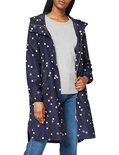 Joules womens Parka Raincoat, Navy Spot, 8 US