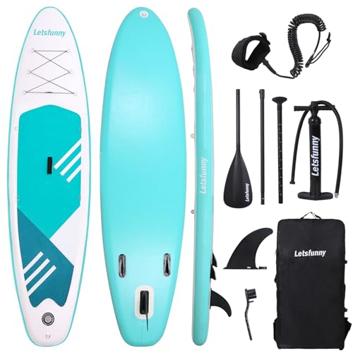 Inflatable Stand Up Paddle Board with Premium SUP Accessories & Carry Bag Adult Standing Boat (Green)