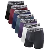 BAMBOO COOL Men’s Underwear Boxer Briefs 7-Pack Breathable and Soft with Fly Underwear for Men