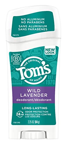 Tom's of Maine Long-Lasting Aluminum-Free Natural Deodorant for Women, Wild Lavender, 2.25 oz. 3-Pack (Packaging May Vary)