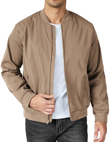 COOFANDY Men's Bomber Jacket Causal Windproof Zip Up Coats Outdoor Stylish Light Flight Jacket Spring Windbreaker Jacket