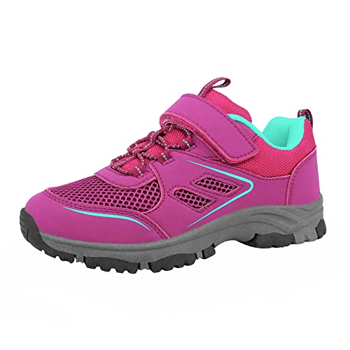 AMZZPIK Girls Tennis Shoes Little Kids Low Top Hiking Athletic Sneakers Breathable Trekking Climbing Running Shoes Purple Size 13