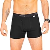 Premium Stink-Free Mens Merino Wool Boxer Brief- Black - M