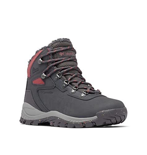 Columbia Women's Newton Ridge Waterproof Omni-Heat II, Dark Grey/Beetroot, 10