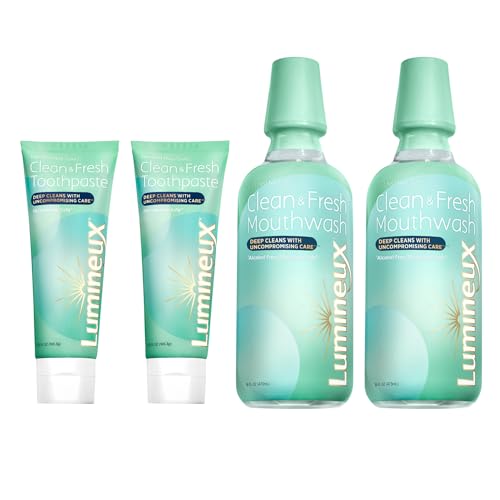 Lumineux Complete Care Kit Certified Non-Toxic - Fresh Breath in 14 Days - Fluoride Free, NO Alcohol, Artificial Colors, SLS Free, Dentist Formulated (Includes 2X Mouthwash & Toothpaste)