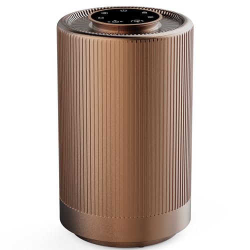 Jafanda Air Purifier for Home Bedroom Up to 450 sq ft, with H13 HEPA Air Filter, 22dB Quiet Sleep Mode, Air Cleaner Remove Allergens, Smoke, Dust, Mold, Pet Dander, Pollen - Night Light (Brown)