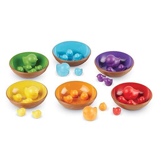 Learning Resources Birds in a Nest Sorting Set, Fine Motor Set, 36 Pieces, Ages 2+,Multi-color