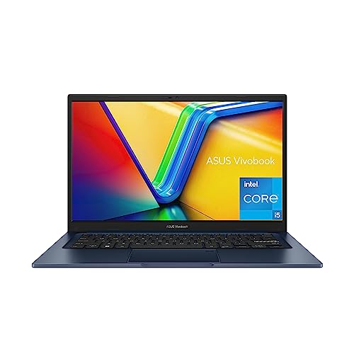 ASUS 2023 Vivobook 14 Laptop, 14” FHD (1920 x 1080) Display, Intel Core i5-1235U CPU, Intel Iris Xᵉ Graphics, 8GB RAM, 256GB SSD, Windows 11 Home, Quiet Blue, F1404ZA-AS51