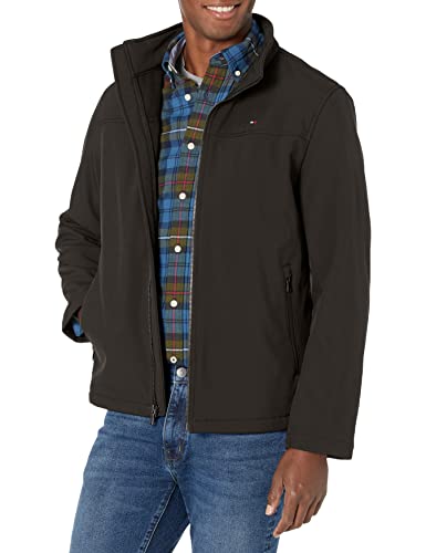 Tommy Hilfiger Men's Water Resistant Softshell Jacket (Standard and Big & Tall), Black, Large