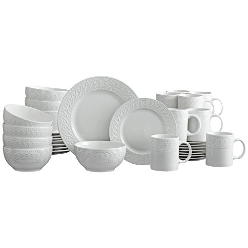 Pfaltzgraff Sylvia 32 Piece Dinnerware Set, Service for 8, White