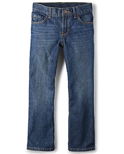 The Children's Place Boys Basic Bootcut Jeans,Dk Juptier Single,4