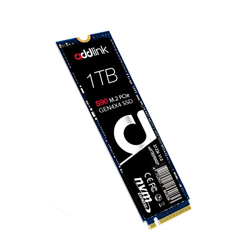 Addlink S90 Lite 1TB NVMe 4.0 Gen4 PCIe M.2 3D NAND Internal Gaming SSD - Read Speed up to 5000 MB/s (ad1TBS90LTM2P)