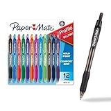 Paper Mate Profile Retractable Ballpoint Pens, Bold (1.4mm), Assorted Colors, 12 Count