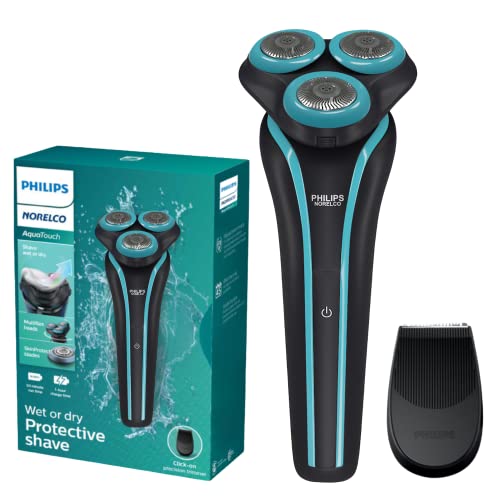 Philips Norelco Shaver for Men Series 7100, Rechargeable Wet & Dry Cordless Electric shavers for Men with Click-On Precision Beard Trimmer, Aquatouch Shaving Machine for Men face