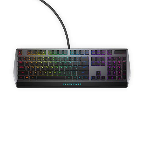 Alienware Low-Profile RGB Gaming Keyboard AW510K, AlienFx Per Key RGB LED Color Backlighting, Media CONTROLS & USB Passthrough, Cherry MX Low Profile Red Switches