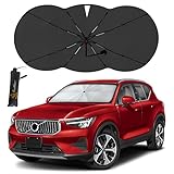 EcoNour Car Windshield Sunshade Umbrella | Foldable Car Umbrella Sun Shade Cover | Front Windshield Shade for Heat and UV Rays Protection | 240T Polyester Umbrella Sunshade | Large (56.5'x30.5')