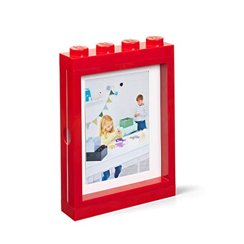 Room Copenhagen Lego Picture Frame - Stackable, Tabletop or Wall Display Photo Frame, Fits 5 x 7 in Photos, Red