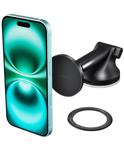 iOttie iTap 3 Magnetic Dash & Windshield Mount Car Phone Holder with Magnetic Ring Adapter. Compatible with Qi2, MagSafe, iPhone, and Android Smartphones.