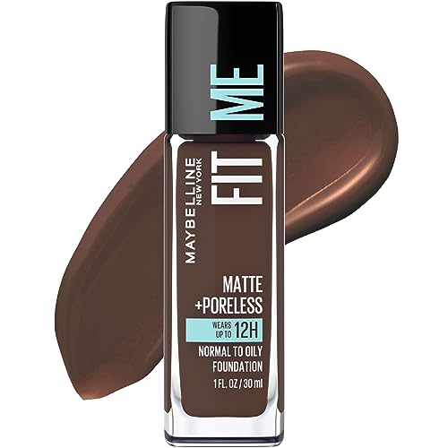 Maybelline Fit Me Matte + Poreless Liquid Oil-Free Foundation Makeup, Espresso, 1 Count (Packaging May Vary)