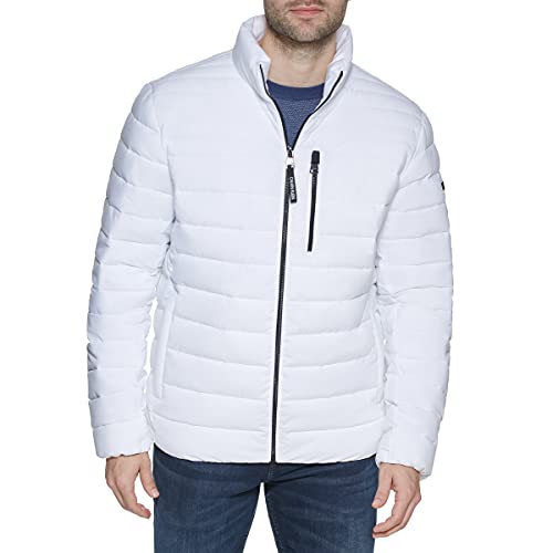 Calvin Klein Men's Classic Packable Down Jacket, White, Medium