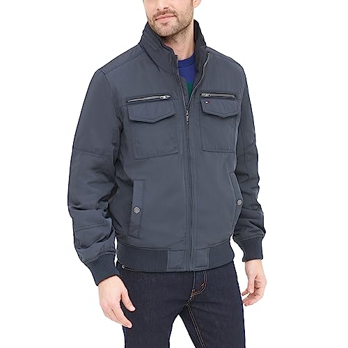 Tommy Hilfiger Men's Lightweight Microtwill Golf Jacket (Standard and Big & Tall), Navy, XXX-Large