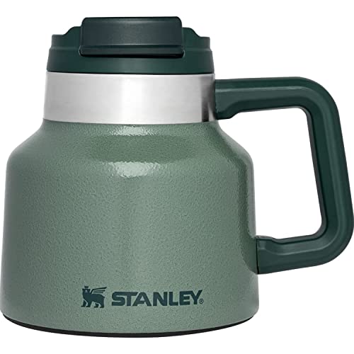 Stanley The Tough-To-Tip Admiral's Mug Hammertone 20OZ - Non-Spill Coffee Mug, Durable Design for Busy Mornings and Office Hours - Hammertone Green