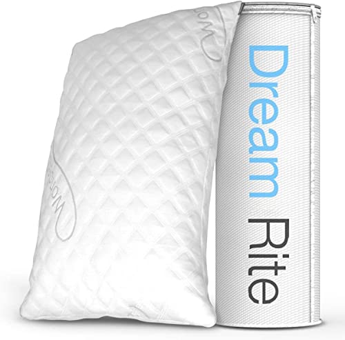 WonderSleep Dream Rite Shredded Memory Foam Pillow Series Luxury Adjustable Loft Home Pillow Hotel Collection Grade Washable Removable Cooling Bamboo Derived Rayon Cover- Queen 1 Pack