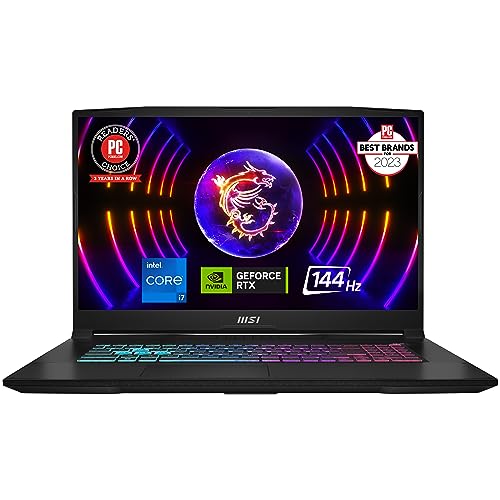 MSI Katana 17 Gaming Laptop: 13th Gen Intel Core i7, GeForce RTX 4060, 17.3' 144Hz FHD Display, 32GB DDR5, 1TB NVMe SSD, USB-Type C, Cooler Boost 5, Win11 Home: Black B13VFK-835US