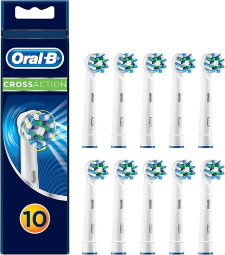 Oral-B Pro Cross Action Toothbrush Heads for Electric Toothbrush, Pack of 10, Suitable for a Post Box