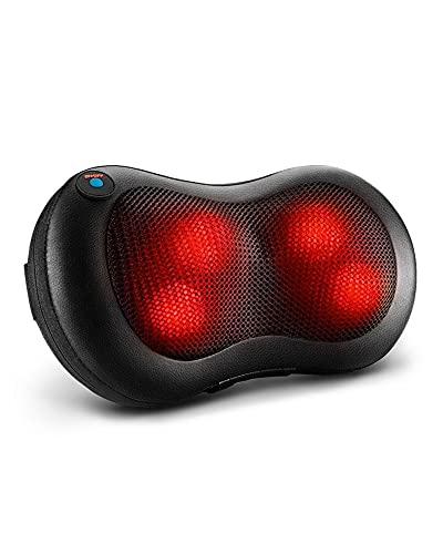 Neck and Back Massager Pillow, Shiatsu Electric Shoulder Massagers with Heat, 3D Deep Tissue Kneading for Shoulder, Legs, Foot, Body Muscle Pain Relief, Gift for Dad Mom