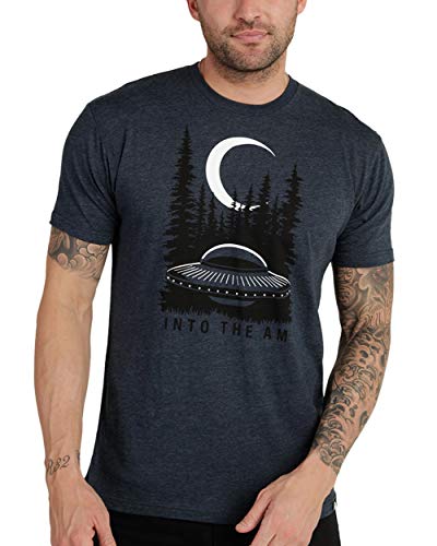 INTO THE AM Extraterrestrial T-Shirt - Cool Space Design Tees for Men (Navy, Large)