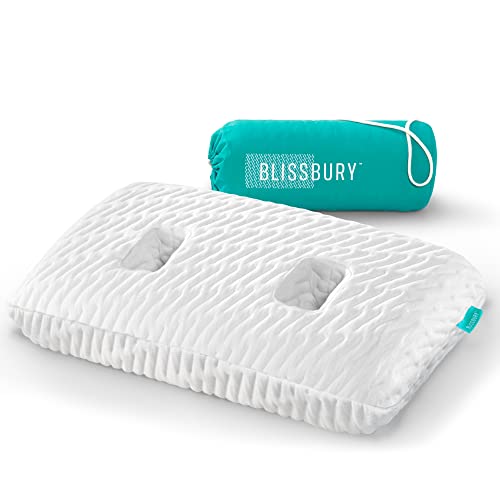 BLISSBURY Ear Pillow with Ear Hole for Sleeping with Sore Ear Pain | Ear Piercing Pillow | Adjustable Memory Foam Pillow with Holes for chondrodermatitis CNH | Piercing Pillow for Side Sleepers