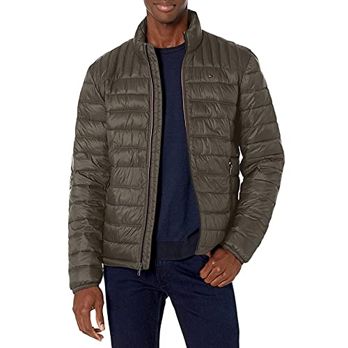 Tommy Hilfiger Men's Ultra Loft Lightweight Packable Puffer Jacket (Standard and Big & Tall), Olive, Medium