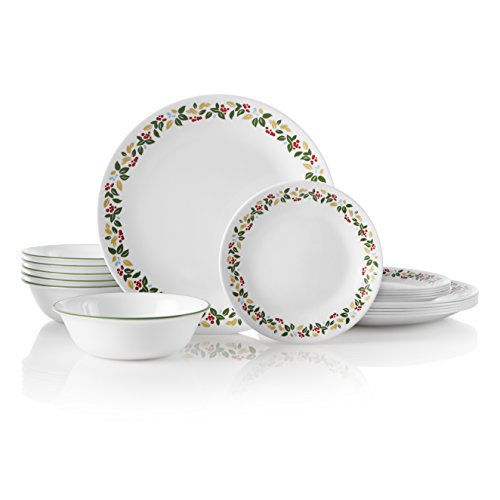 Corelle Service for 6, Chip Resistant, Holiday Berries dinnerware sets, 18-piece