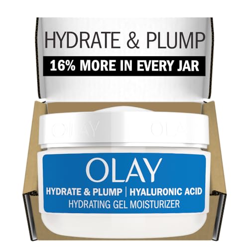 Olay Plump & Hydrate Hyaluronic Gel Face Moisturizer, 2 oz Fragrance Free Hydrating Gel Moisturizer for Dry Skin with Hyaluronic Acid and Niacinamide, Recyclable Eco Jar Packaging